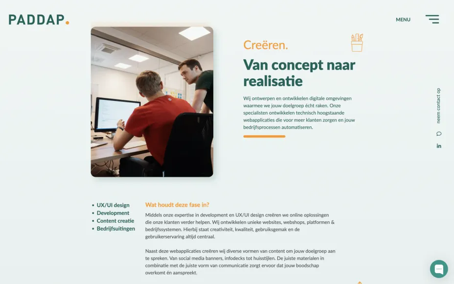 PADDAP - Digital agency desktop page 1